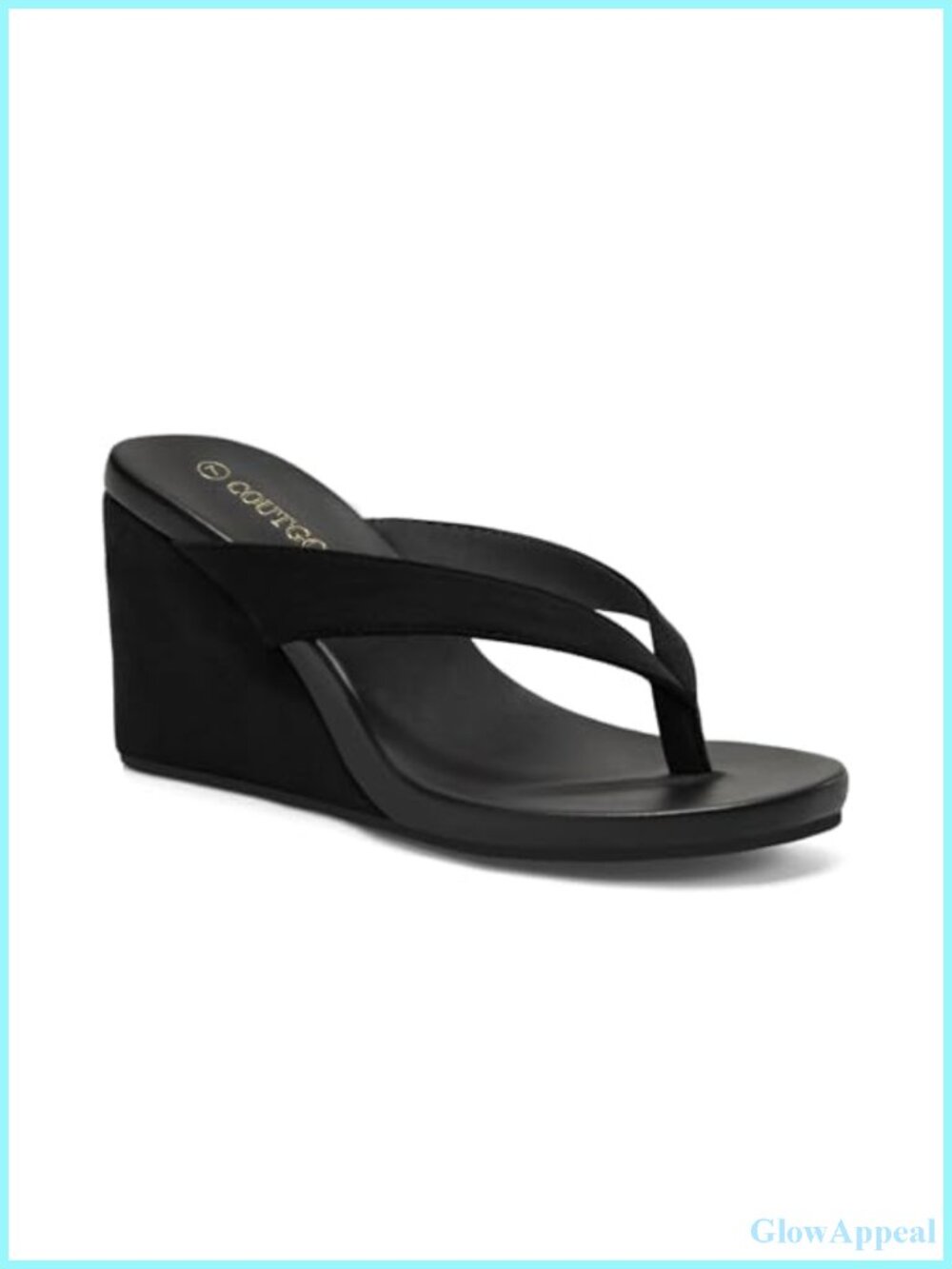 Coutgo Womens Platform Wedge Sandals Slip On Thong Flip Flops Summer Beach Shoes